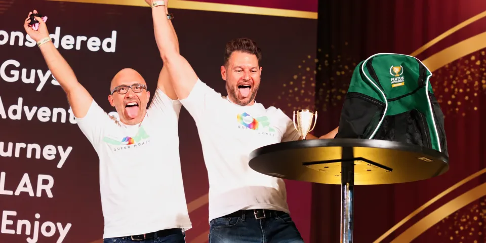 John and David Auten-Schneider at the 2021 Plutus Awards